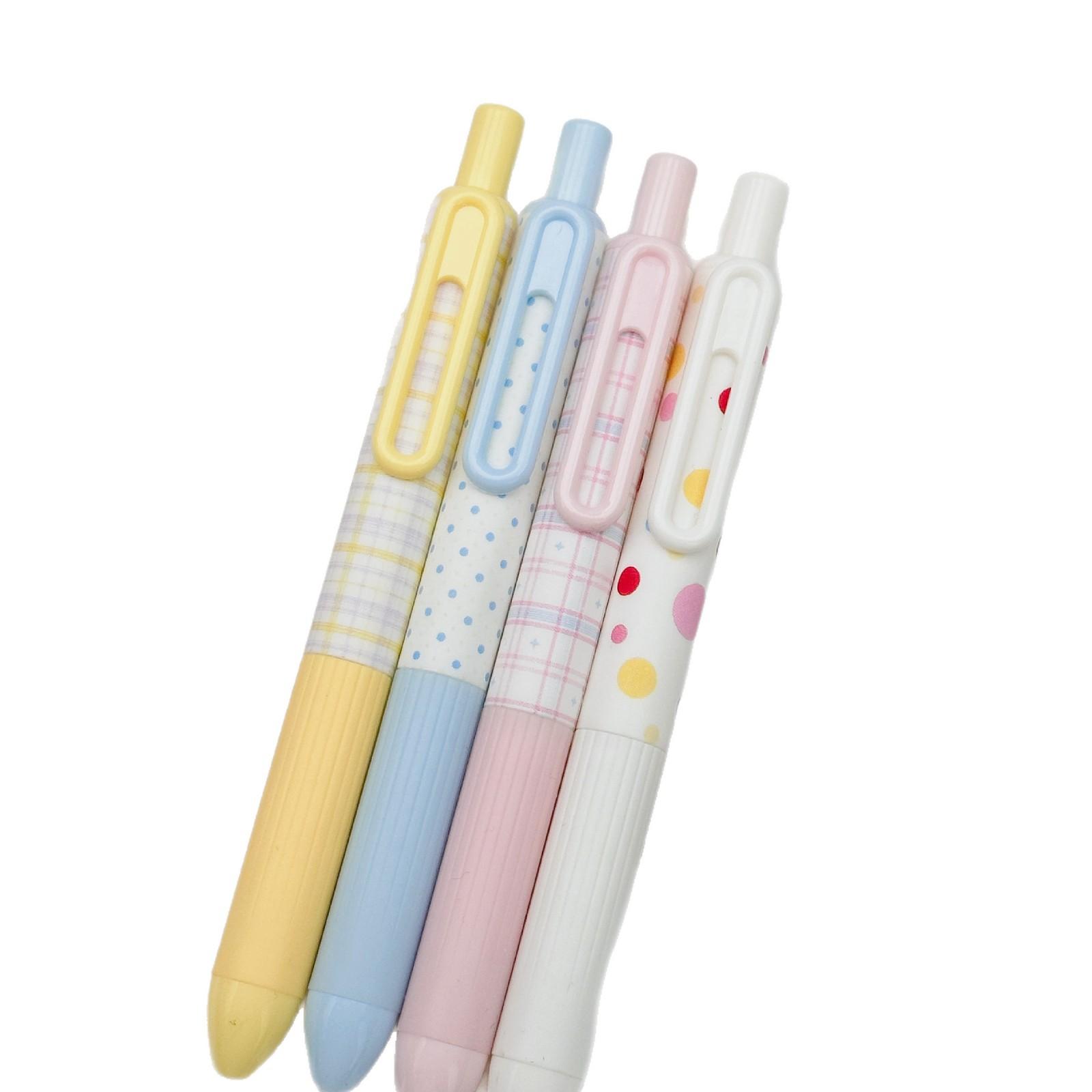 High Appearance Ins Style Retractable 0 5mm Black Ink Fast Drying Student Neutral Pen 4pcs