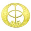ERGON Chalice Well GOLD Energy Card Ancient Sacred Good 8cm Metal Plate (Vesica Piscis) - Geometry, Fortune, Luck, Amulet,