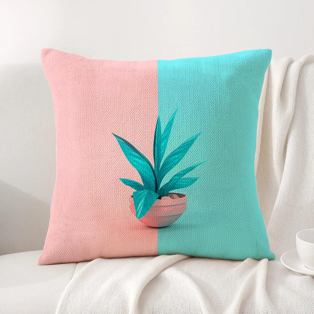 Tropical Plant Fruits Pillow Case Natural Linen Organic Fabric Double-Sided Printing Breathable Perfect For Home Decor