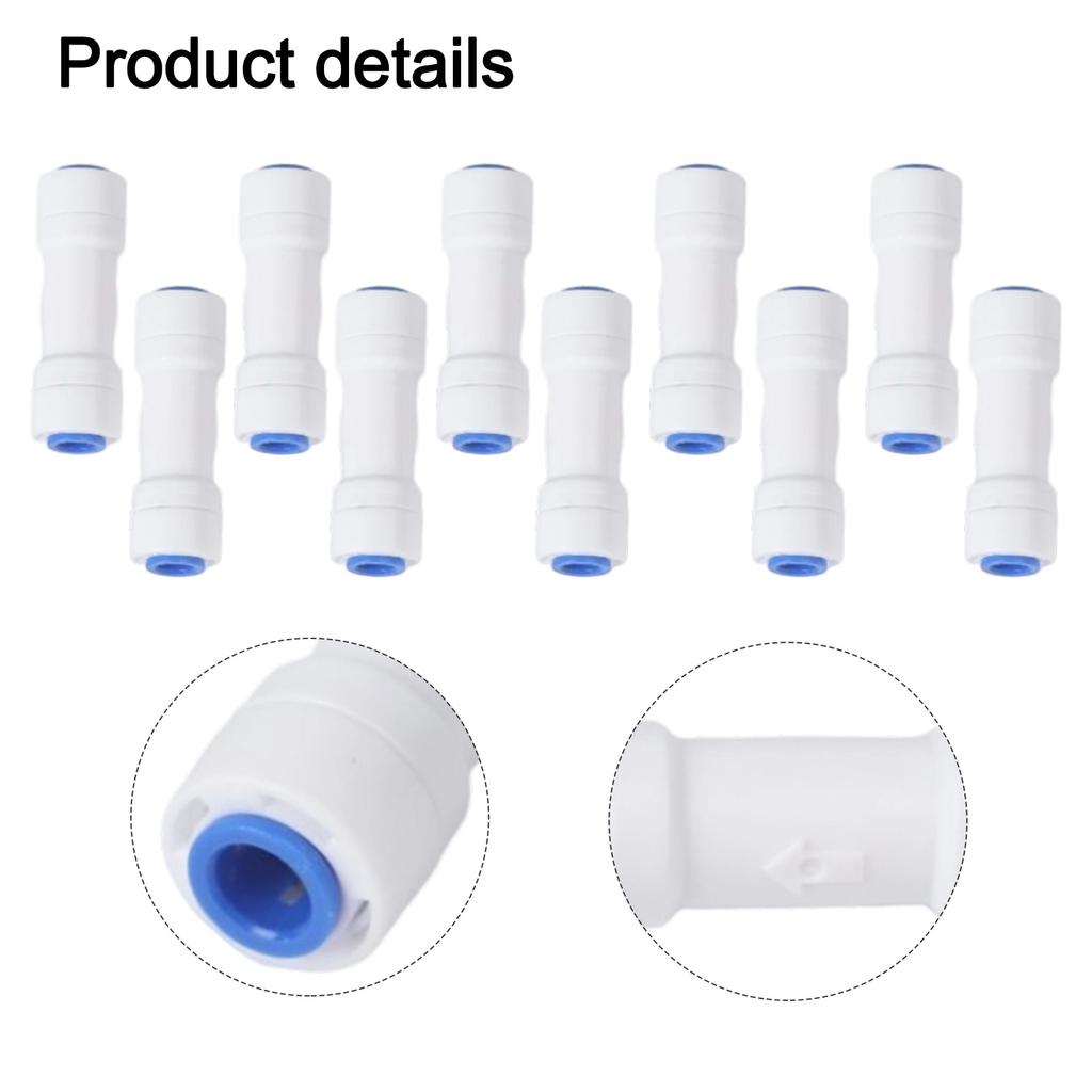 Straight Check Valve Quick Connect Check Valve Compatible With 1/4" PE Pipes Easy Installation 1/4 Inch Plumbing Connector