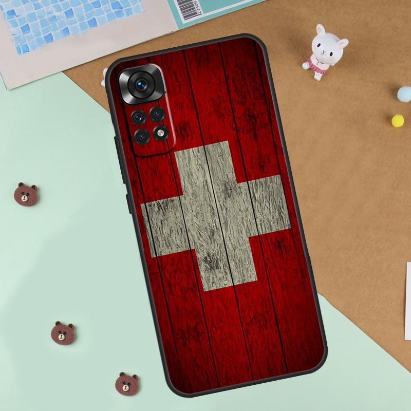 Schweiz Schweizer Flagge Hülle Für Xiaomi Redmi Note 13 14 9 10 11 12 Pro 10S 11S 12S Hülle Für Redmi 13C 10C 12C 14C