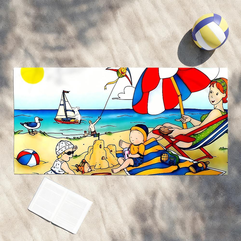 Cartoon C-Caillou Towel Drying Bath Towel Applicable To Light Swimming Camping Yoga Beach Out