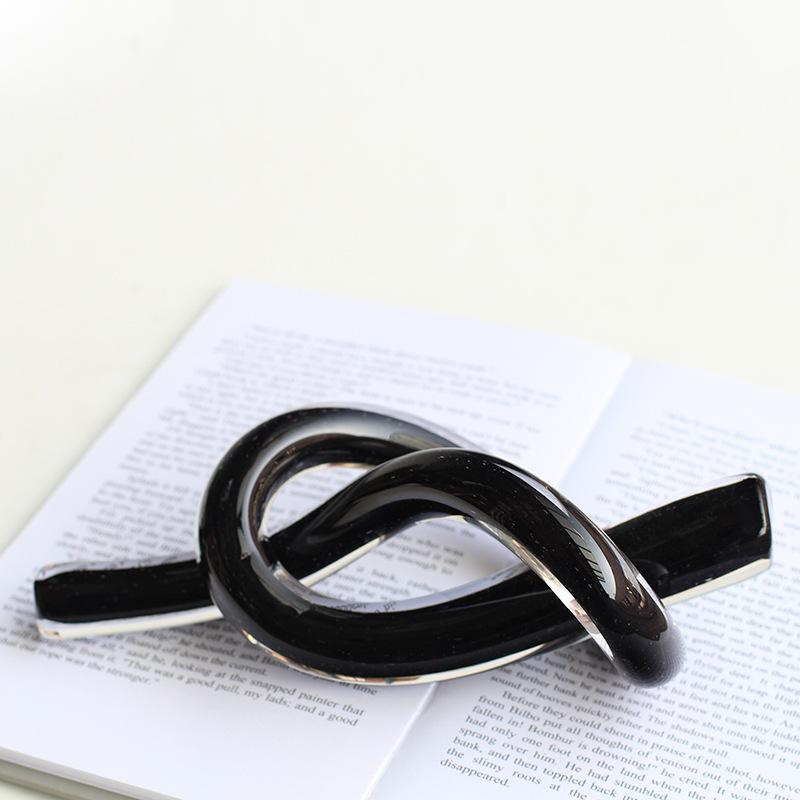 Kreativ Utskuren Geometrisk Glasskulptur Ihålig Glas Snöre Genomskinlig Knut Dekorativa Figurer Heminredningstillbehör