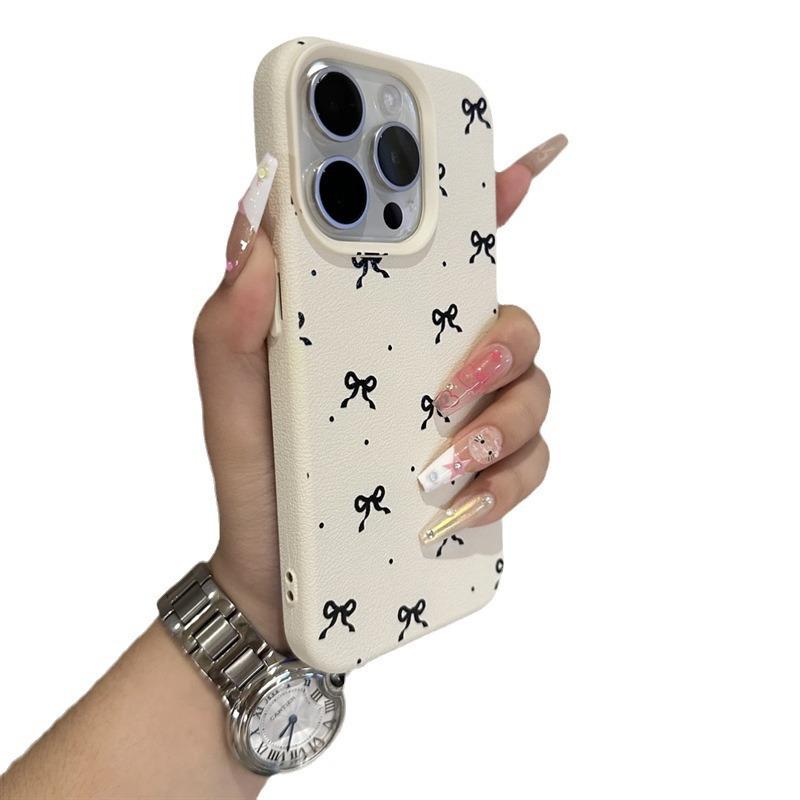 Simple Bow for IPhone15 Mobile Phone Case for Apple 16promax Silicone 13 Soft 12 Anti-fall 11/14