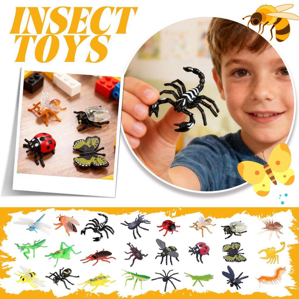 24 Soft Gel Animal And Insect Toy Models For Children's Early Childhood Education And Toys Gifts