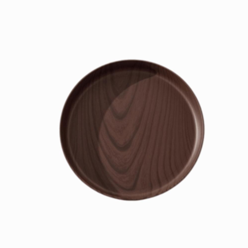 20/26/32/38cm Imitation Wooden Tray Round Shape Food Tray Imitation Wooden Serving Tray  Home Use