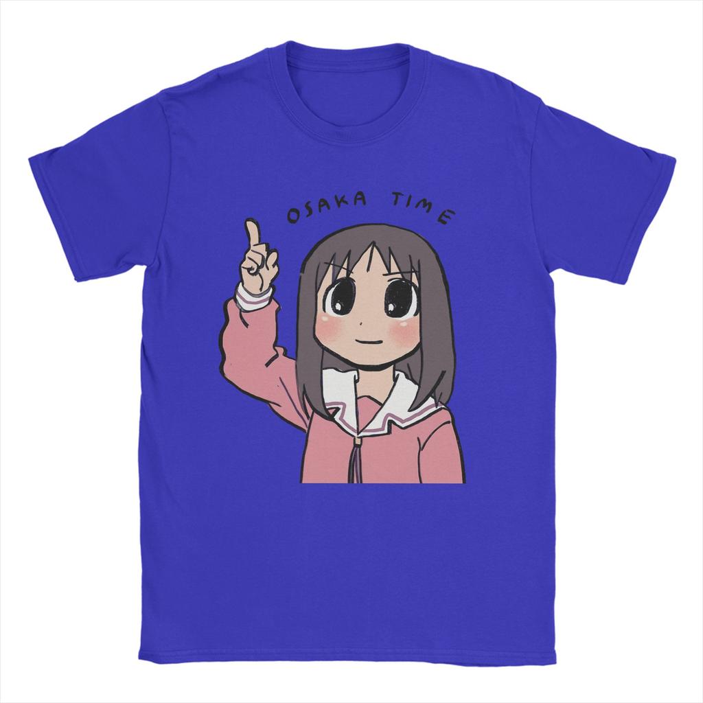Męskie Koszulki Osaka Time Ayumu Anime Azumanga Daioh Vintage Czysta Bawełna T-shirty Krótki Rękaw Koszulka Okrągły Dekolt Odzież Nadruk