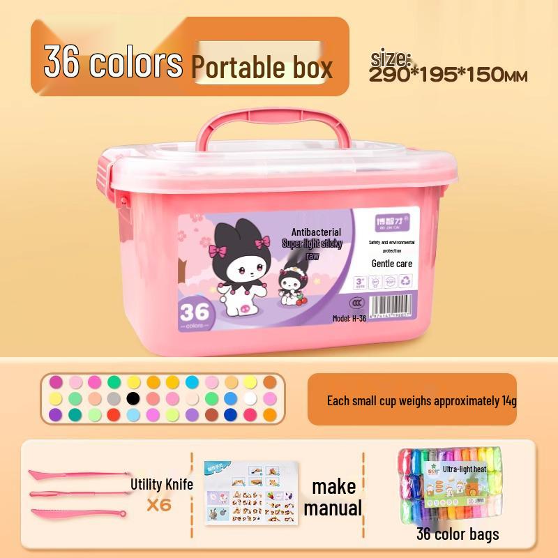 Odorless Food-Grade Clay Modeling Dough for Kids - 24 and 36 Color Sets