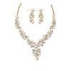 Pearl Simulated Gold/Silver Necklace Earrings Crystal Silver Plated Wedding Bridal Jewelry Sets