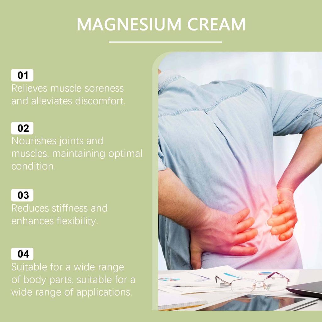 Total Relief Magnesium Cream, Nerve Relief Magnesium Cream for Knee Joint & Muscle, Non-Greasy Relief for Joint & Muscle Comfort