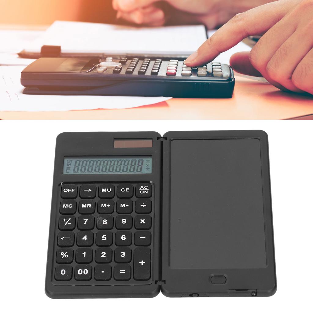 Desk Calcultor Solar Powered Multifunctional Desktop Calculator with Writing Tablet