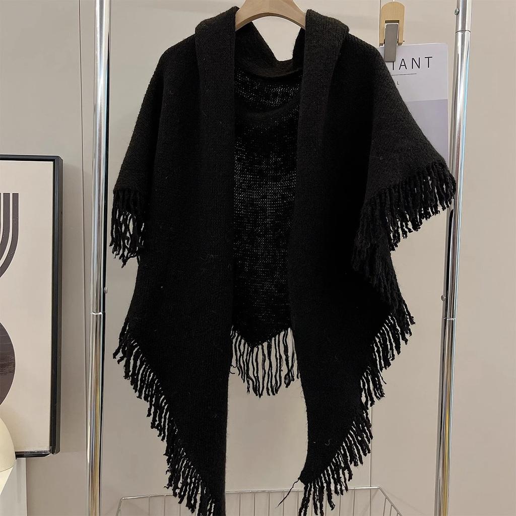 Solid Color Catkin Base Elegant Autumn and Winter Shawl- Soft Fringed Edge Large Scarf