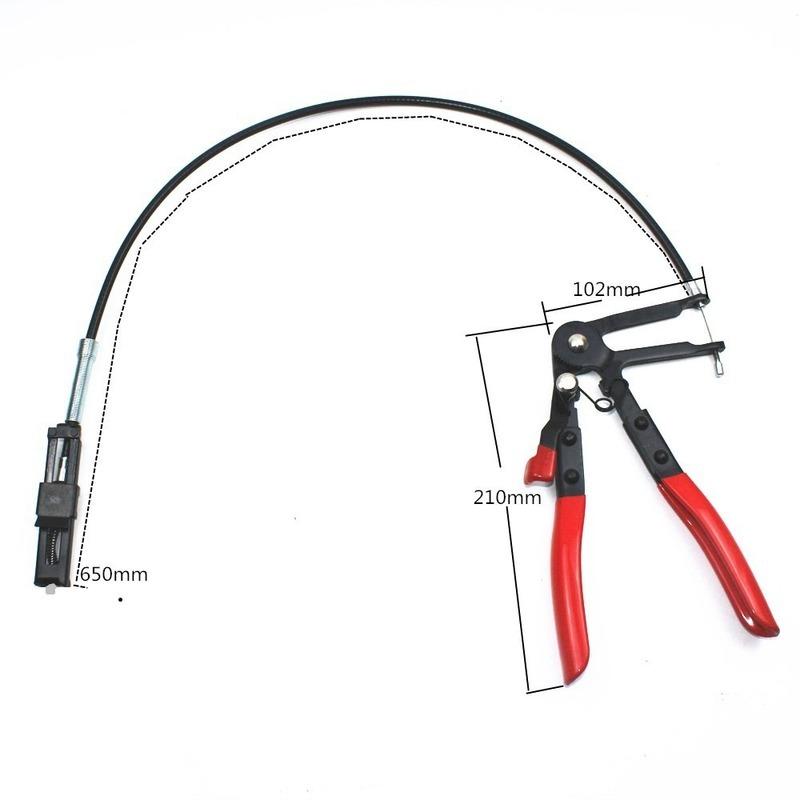 2FT Flexible Wire Hose Clamp Pliers Long Reach Bendable for Fuel Oil Water Hose Automotive Tool