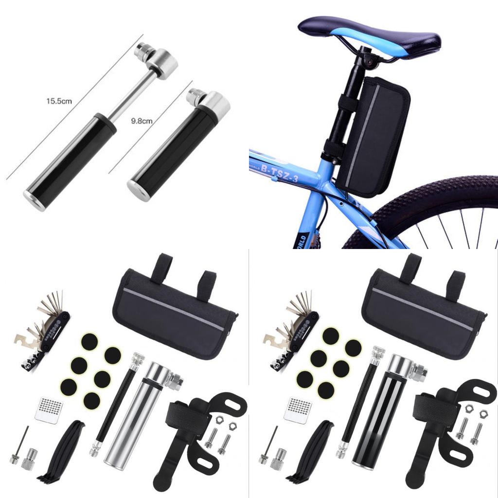 Mountain Bike Portable Aluminum Pump With Repair Kit For Cycling Enthusiasts