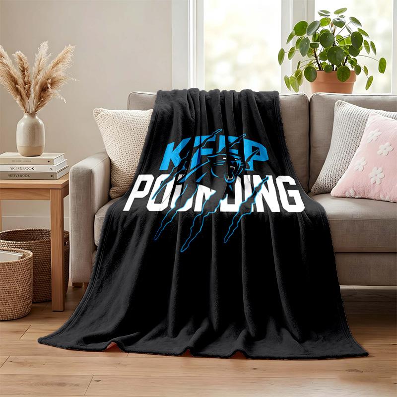 Carolina Panthers blanket Flannel Blanket Soft Cozy Plush Throw for Sofa Bed Lightweight Home Decoration