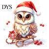 Glass Door Holiday Decor Christmas Owl Window Static Cling Decal, Waterproof PVC Decorative Sticker, Easy Indoor Outdoor Winter Ornaments Apply