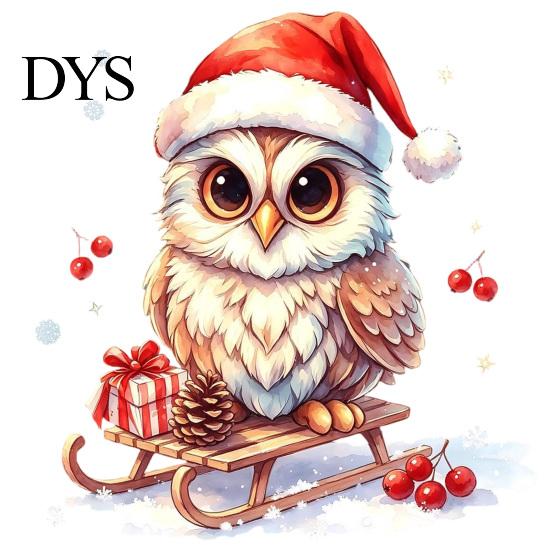 Glass Door Holiday Decor Christmas Owl Window Static Cling Decal, Waterproof PVC Decorative Sticker, Easy Indoor Outdoor Winter Ornaments Apply