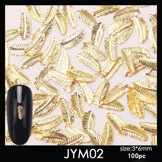 Beauty Nail Art Dekoration Golver Featherm 3D Metall Stil Maniküre Charm Design Öle Dekorative Accessoires