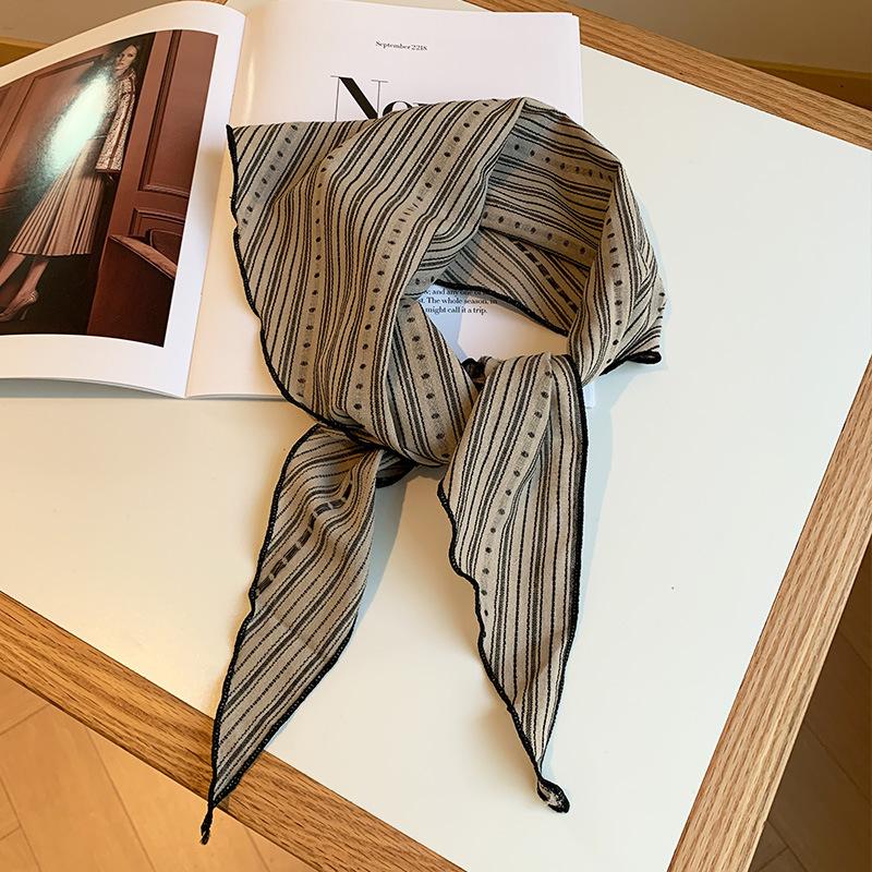 Cotton Spring And Summer Neck Protection Double-Sided Triangular Towel Sweat-Absorbing And Breathable Literary And Artistic Small Scarf Headband