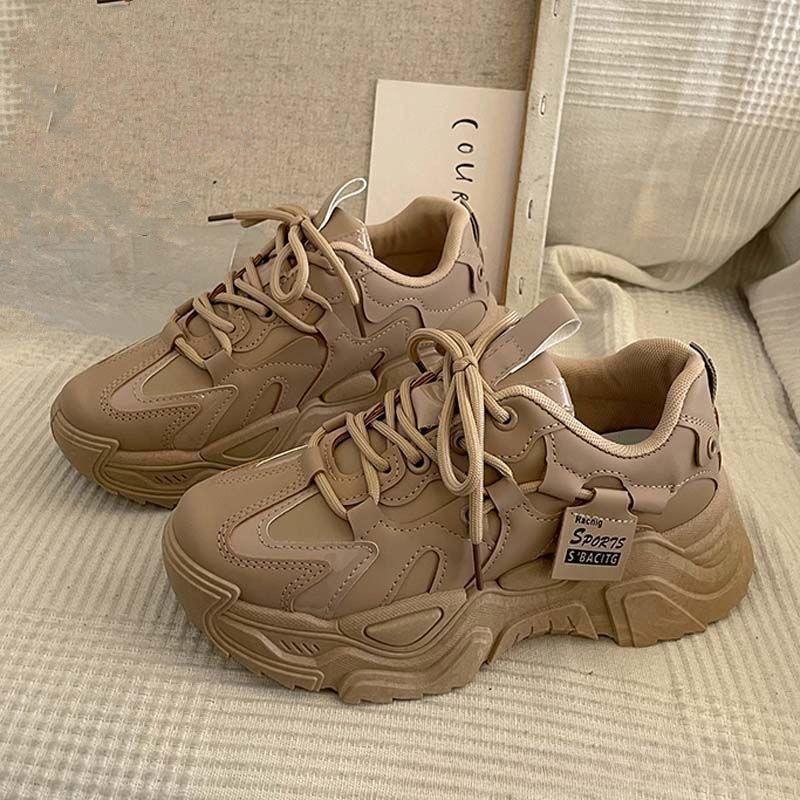 High Quality Leather Women's Casual Shoes New Soft Leather Platform Sneakers Autumn Fashion All-match Women's Vulcanized Shoes