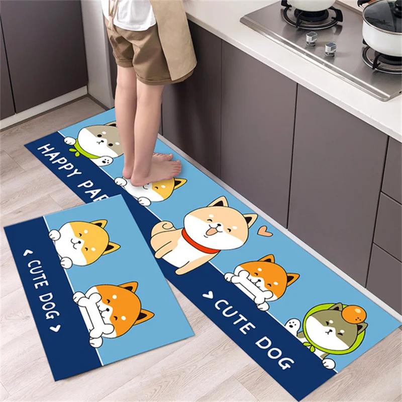 

Cartoon Non-slip Soft Kitchen Mat Home Long Strip Kitchens Rug Set Entrance Doormat Washable Hallway Carpet Bath Living Room Rug 40cmx60cm