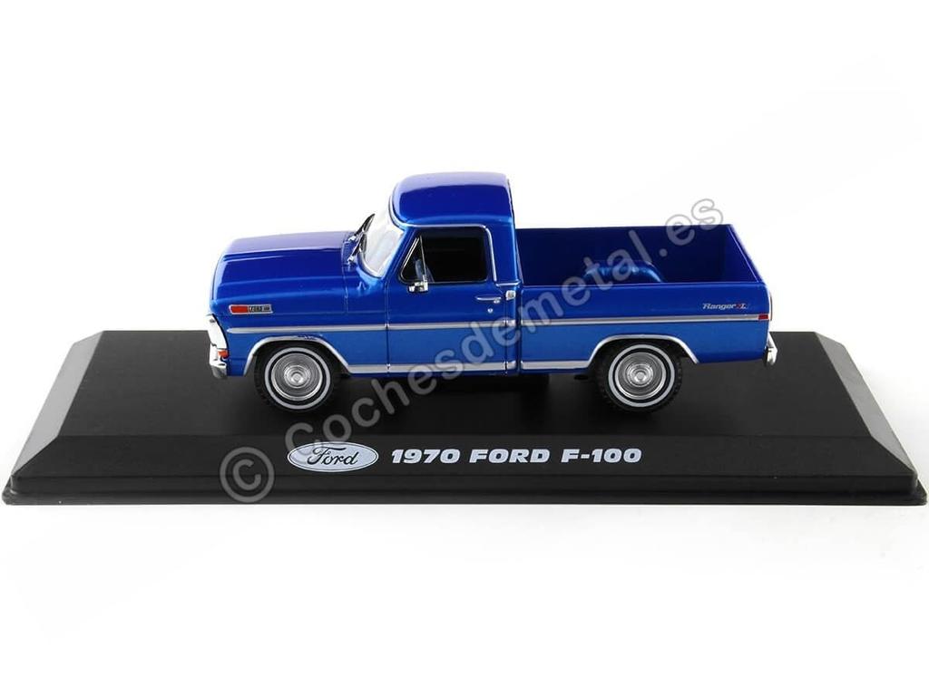 Ford F Series Truck, rok výroby 1979, tmavě modrý polyesterový autentický dekor, autentické gumové pneumatiky, přesné detaily, ochranné akrylové pouzdro, limitovaná edice
