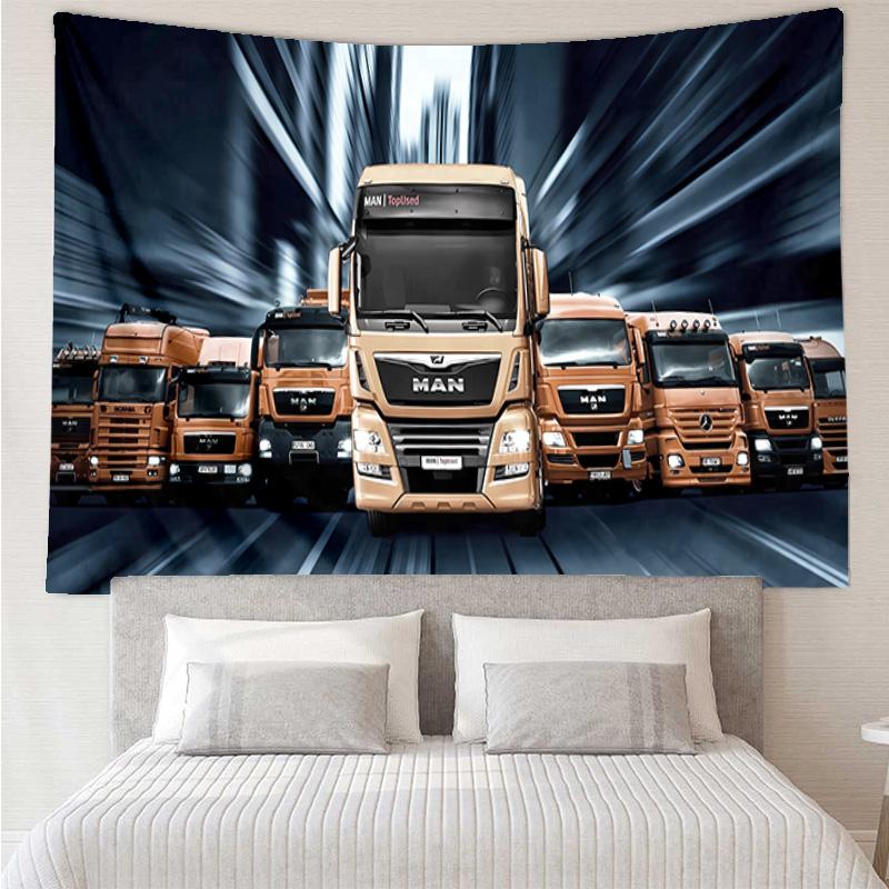 MAN LKW Wandteppich für Schlafzimmer Ästhetische Klassenzimmer Wandteppiche Wandbehang für Wohnzimmer Studentenwohnheim Büro, Ideales Kreatives Geschenk