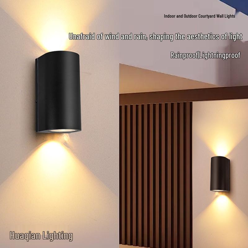 Dual-Head Waterproof Outdoor Wall Light for Porches, Courtyards, Balconies, and Stairways