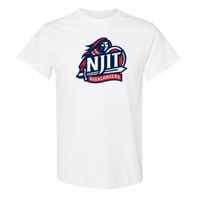NJIT Highlanders Primary Logo Licensed Unisex Short Sleeve T Shirt - White