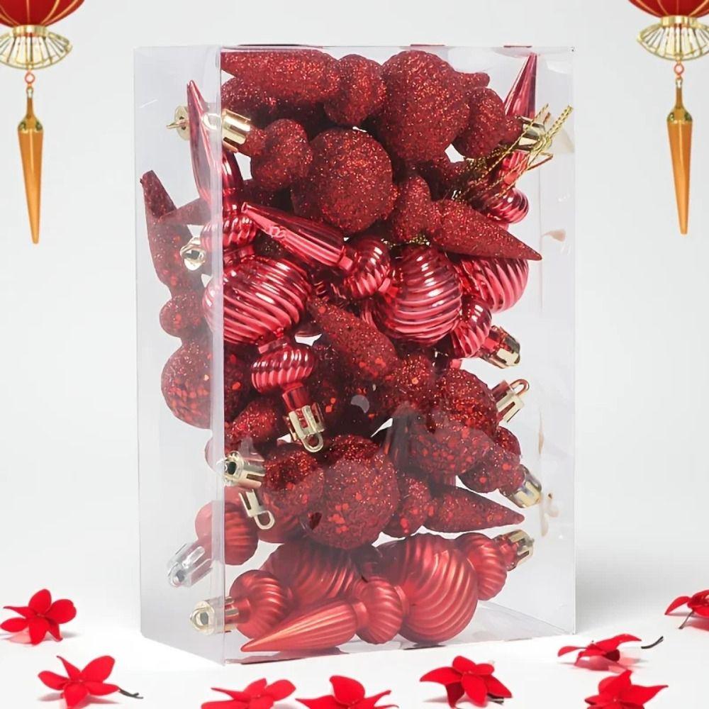 16Pcs 16Pcs/Box Christmas Hanging Balls with Hanging Rope Xmas Tree Party Decorations Holiday