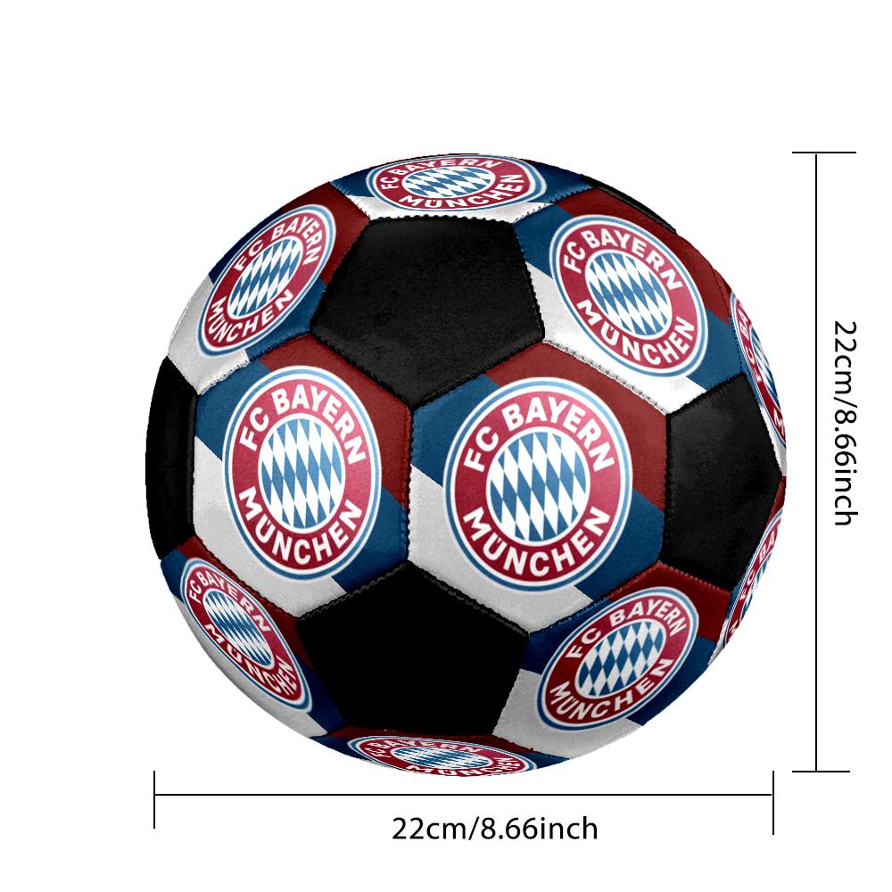 FC Bayern Munich Indoor Soccer Ball Colorful Machine Stitched PVC Size 5 Team Training Competition Ready Durable High-Bounce Cool Sports Gift