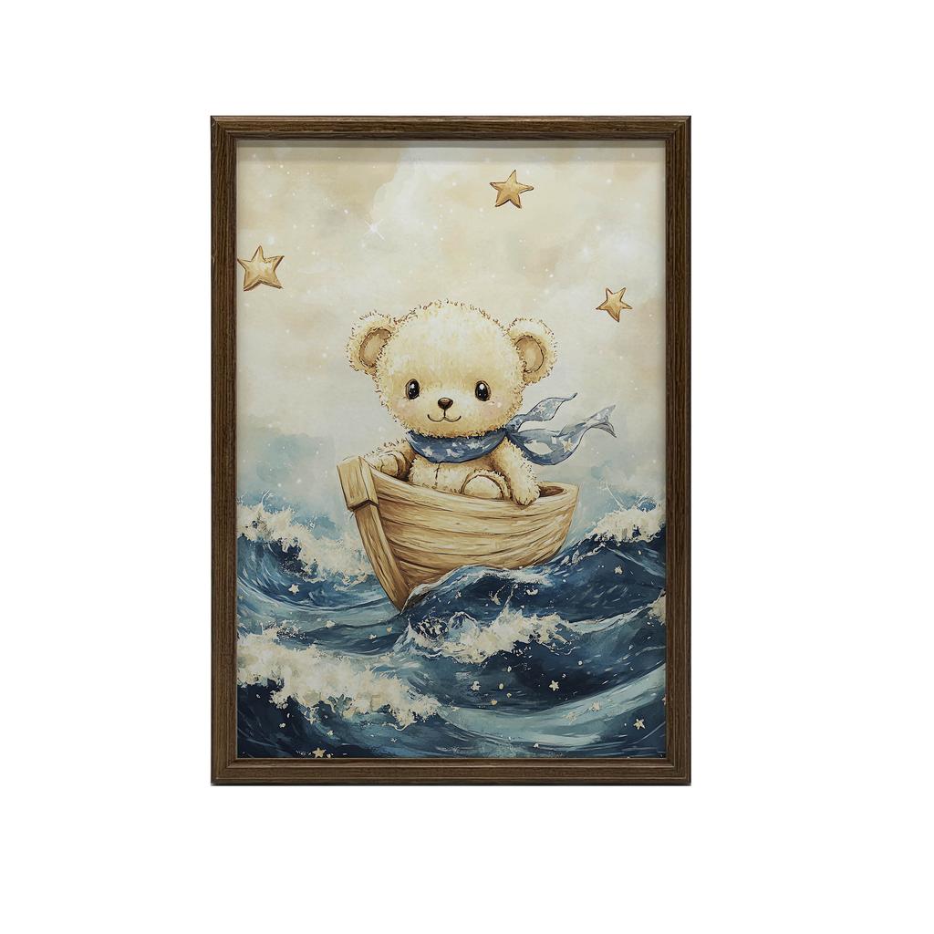 Poster Nalle i Łódź Poster Nalle i Łódź, 30X40 cm, Träram Ljus Ek, Matt Papper 230 gsm