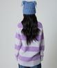 UNKNOWN PLANET Mohair Stripe Knit Purple