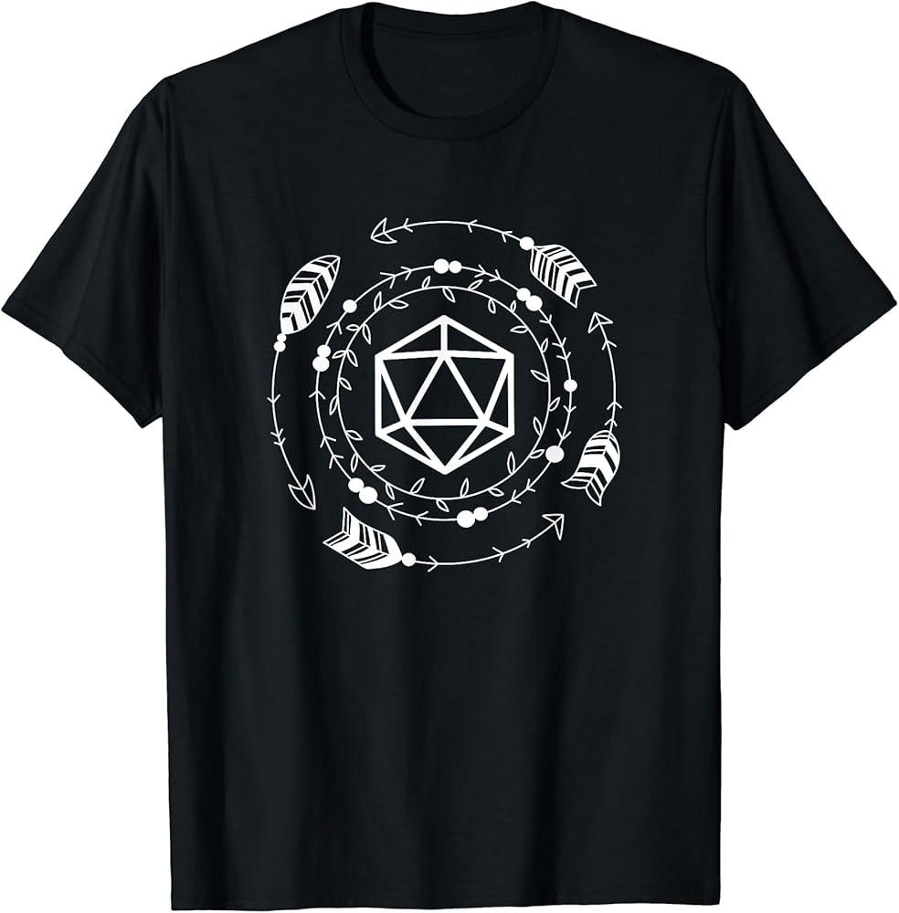 

Nerdy Polyhedral 20 Sided Dice Set Geeky Bohemian TShirt Unisex T-Shirt M