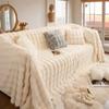 Rabbit Plush Large Sofa Anti Slip Cover Cloth Thick Winter All Inclusive Sofa Cushion Anti Cat Scratch Universal Cover Blanket