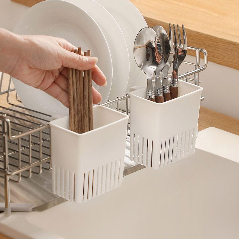 Hanging Tableware Holder Multifunctional Drainage Basket Storage Box  for Kitchen