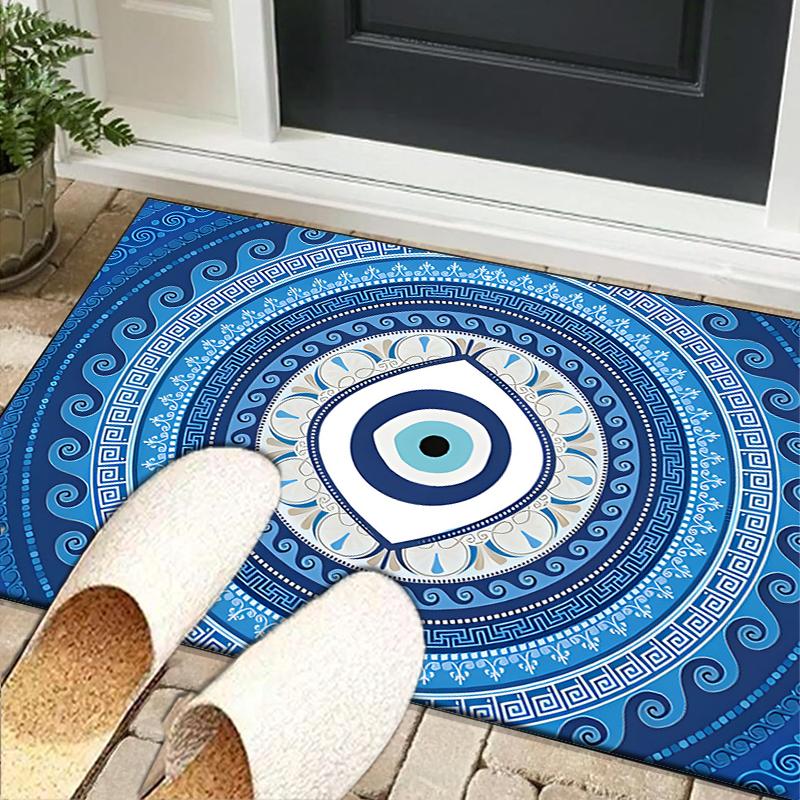 The Turkish Evil Eye Office Rug Chair Mat, Entryway Carpet, Suitable for Front Door, Bedroom, Living Room, Desk, Holiday Gift