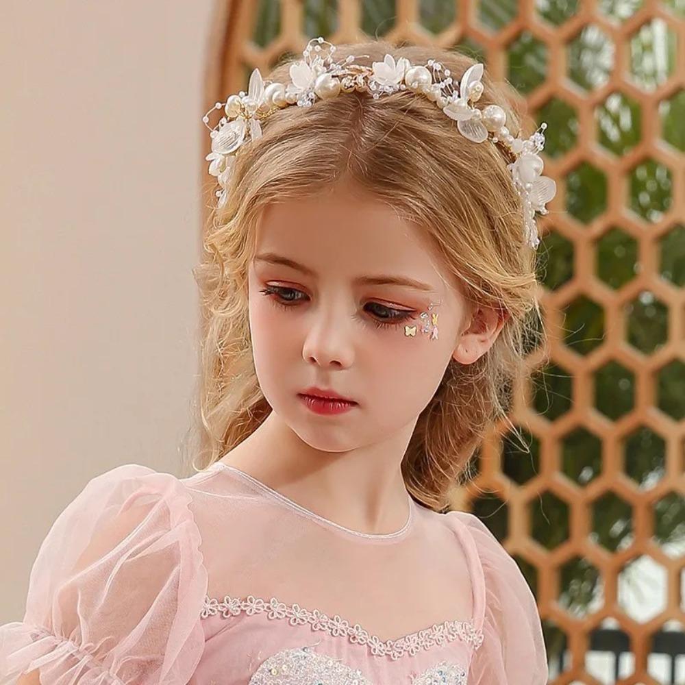 Elegant Flower Wreath Headband Imitated Pearl Head Wreath  Girls Adult Hair Accessories