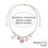 Summer Ocean-Style Starfish Necklace with Colorful Rope and Ceramic Pendant