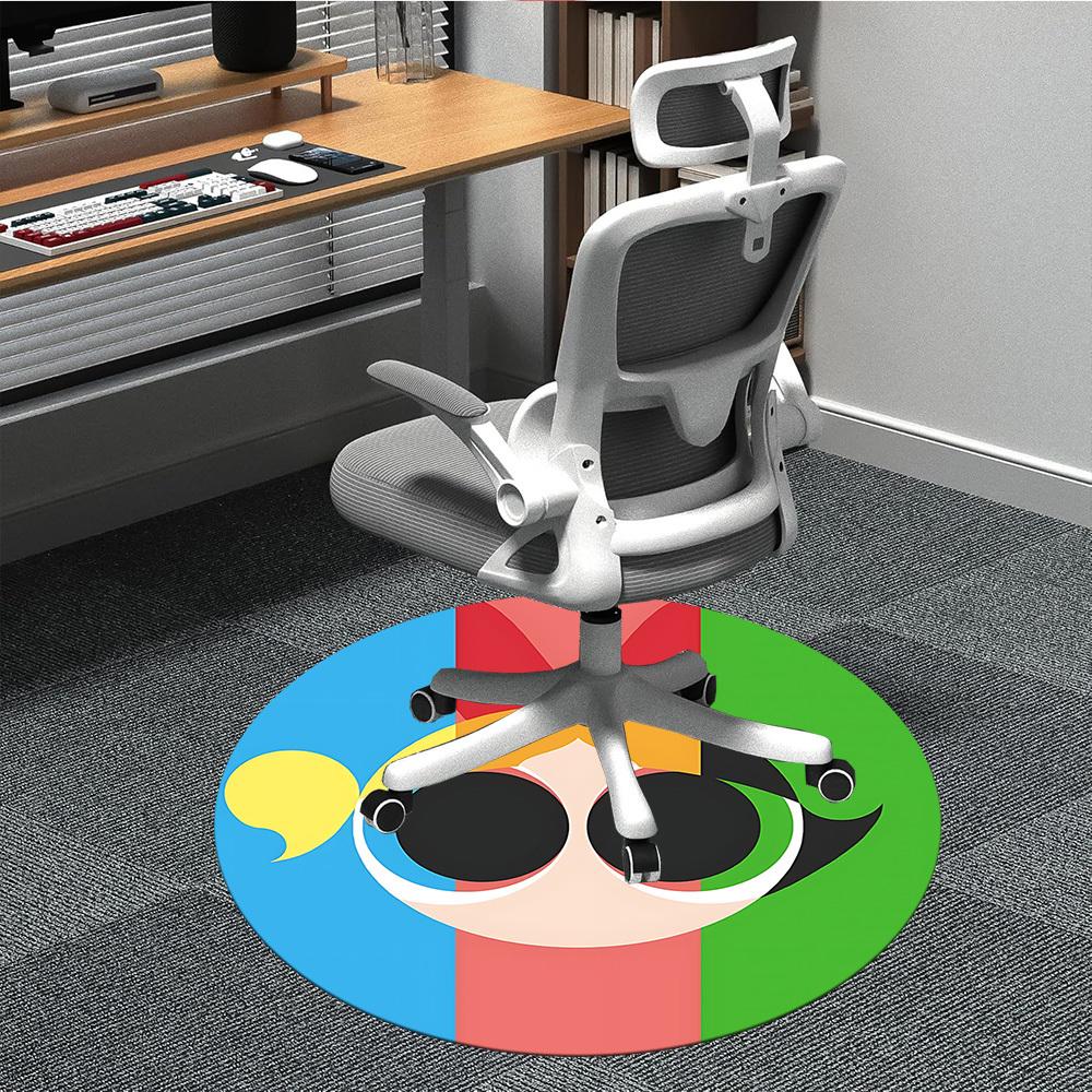 

1pc Powerpuff Girls Characters Office Round Area Rug, Under Office Chairs Bedroom Living Room Home Decor, Room Decoa1022112 80cm by 80cm