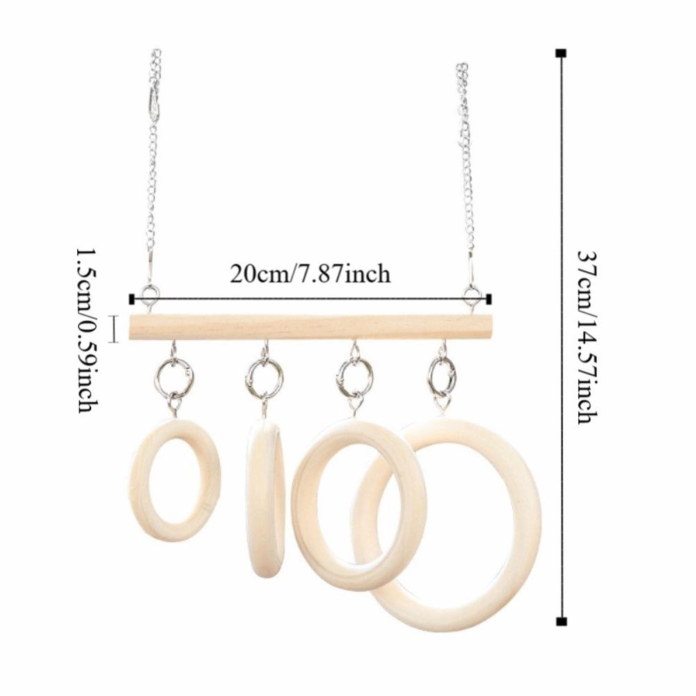 Wooden Parrot Ladder with Hook Bird Perch Swing Stand Toy Parakeet Loop Tunnel  Small Birds