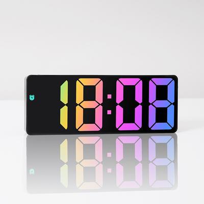 Led Digital Intelligent Electronic Clock Kitchen Timer Bedroom Bedside Alarm Fashion Dazzling Color Transparent Screen