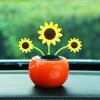 Swinging Sunflower Car Ornament - High-Temperature Resistant Interior Decoration