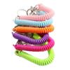 Lanyard Key Ring Key Chain Holder Stretch Spring Coil Anti-lost Lobster Clasp Keyring Key Hooks