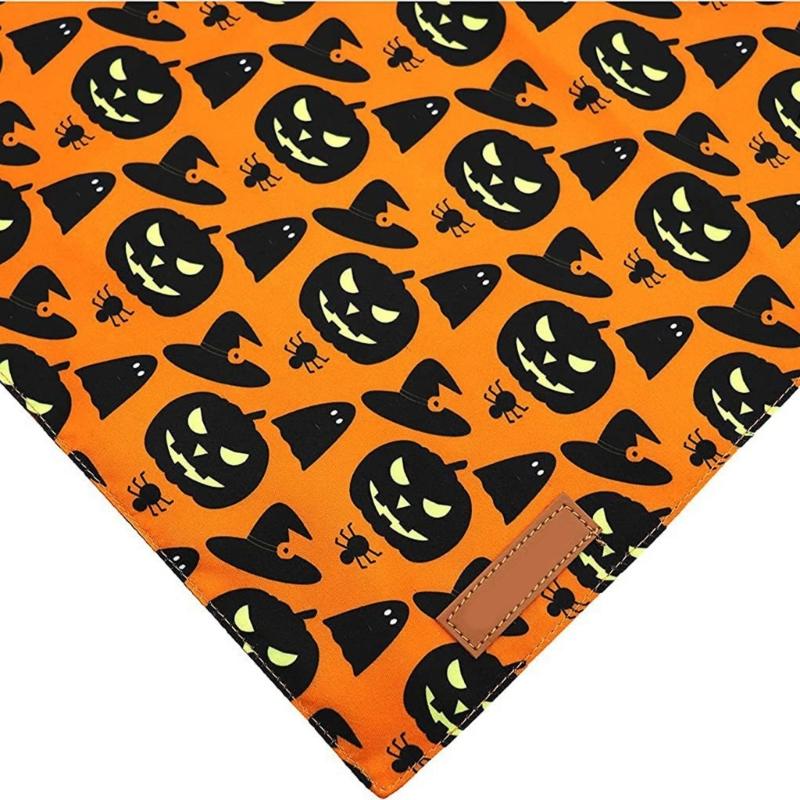 Dog Bib For Halloween Festives Party Costume Soft Washable Fabric Pet Bandana Holiday Celebration Accessory