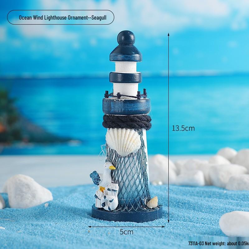 Ocean Style Mediterranean Desktop Wooden Jewelry and Candy Storage Box