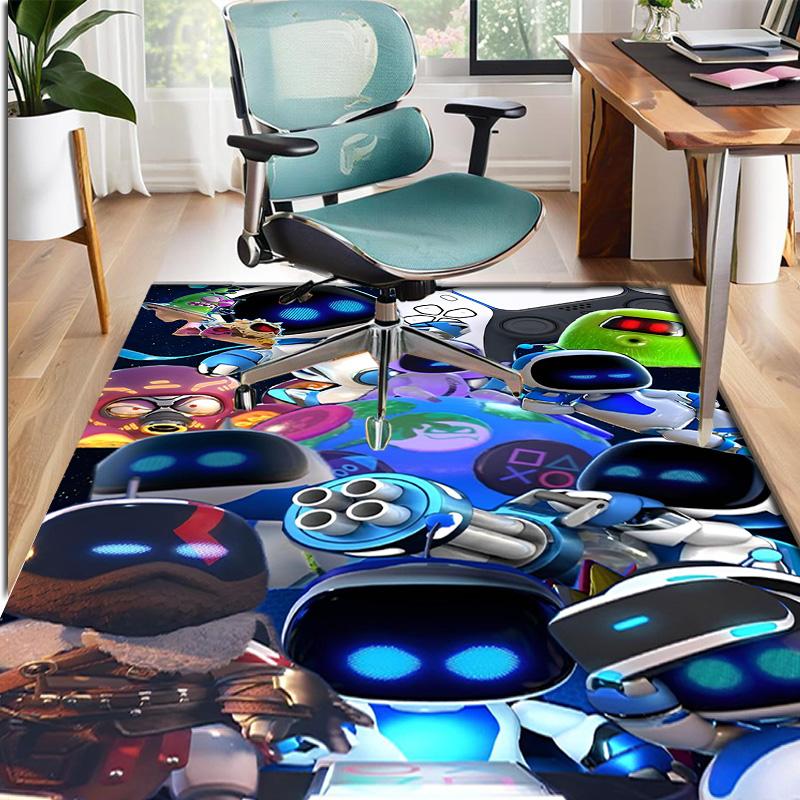 Cosmic Bot Crew Pattern Rug, Indoor/Outdoor Mat, for Picnic, Gameroom, Bedroom, Office, Living Room, Home Decor Carpet, Birthday Gift