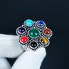 7 Chakra Gemstone Handmade 925 Sterling Silver Ring - Bohemian Jewelry Ring - Handmade Boho Jewelry for Women & Men, Birthday Gifts