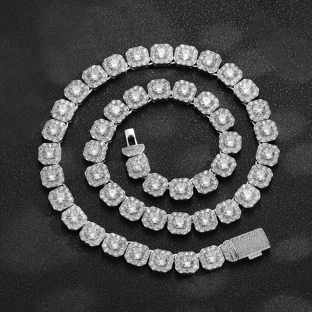 European & American Hip Hop 13MM Rock Candy Chain Zirconia Necklace - Luxury Fashion Jewelry