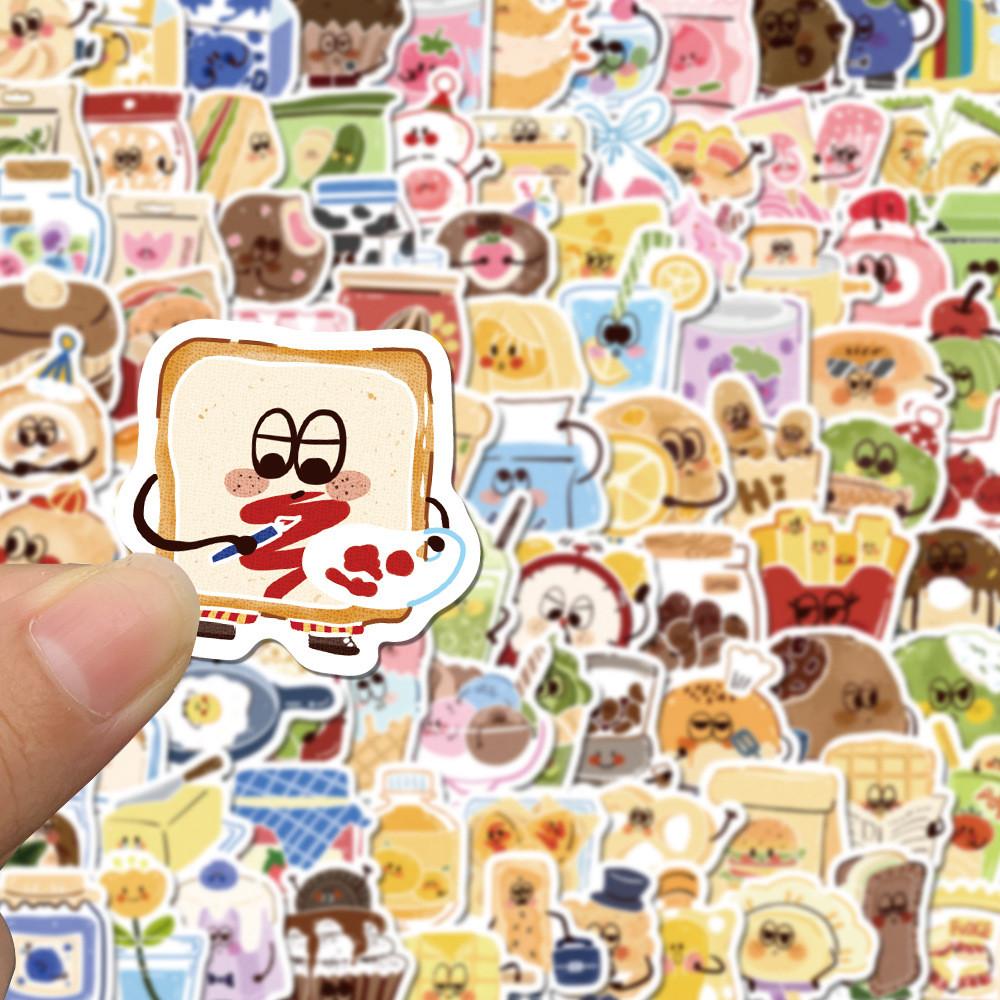 100 Pcs Small Size Cute Anthropomorphic Food Battle Stickers - Cartoon Diy Small Stickers For Journal Water Bottle Story Store